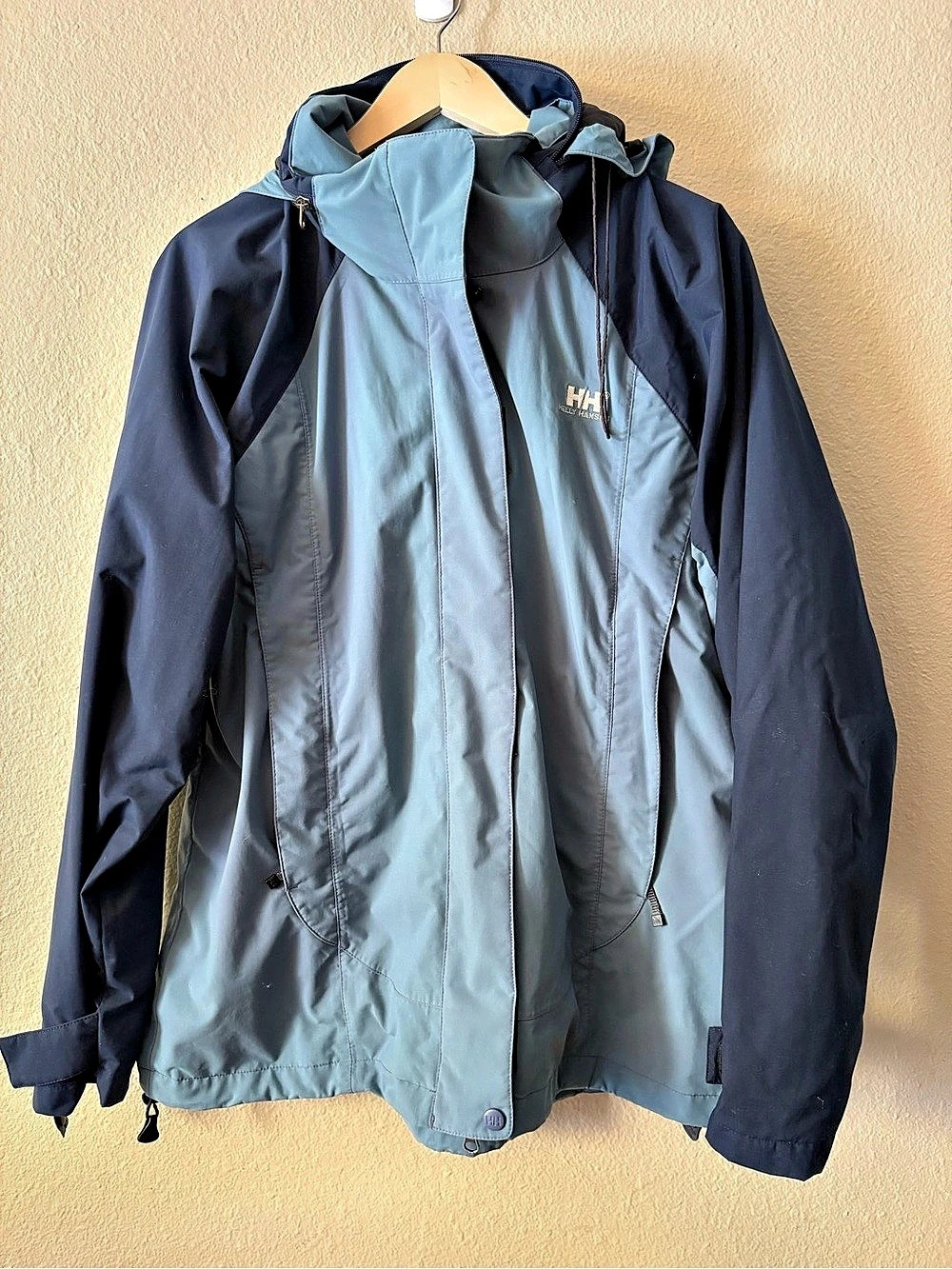 Helly Hansen Helly Tech Jacket L Blue Gray Rain Shell Vintage KMG 58217 X